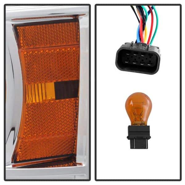 GMC Sierra 1500/2500HD/3500HD 14-15 (compatible on models w/factory LED) Projector Headlights - Light Bar DRL - Chrome