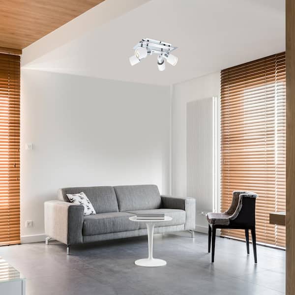 Davida 10.54 in. 4-Light Chrome Semi-Flush Mount