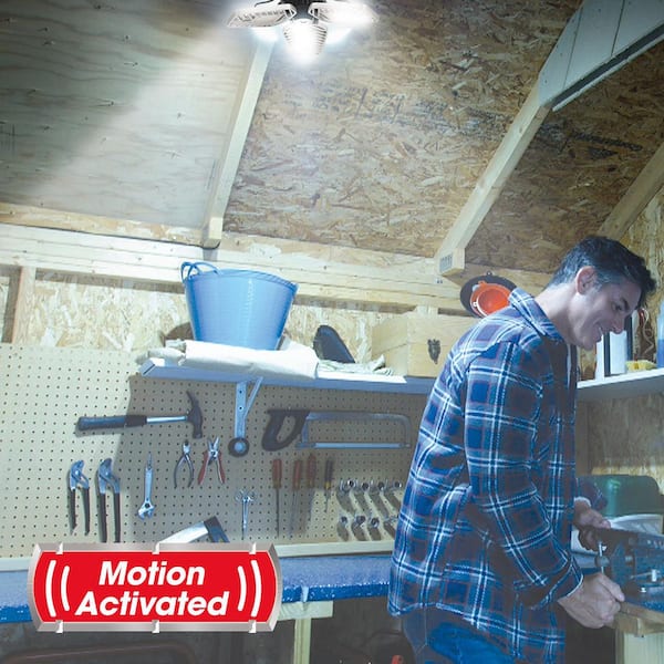 7.5 in. x 4.25 in. 6000 Lumens Single Pole Occupancy LED Flush Mount Motion Activated Garage Light