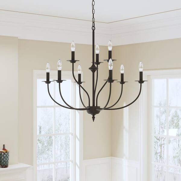 Boise 9-Light Black Candle Style Classic/Traditional Chandelier