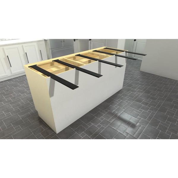 50 in. Black Steel Hidden Island Support Bracket
