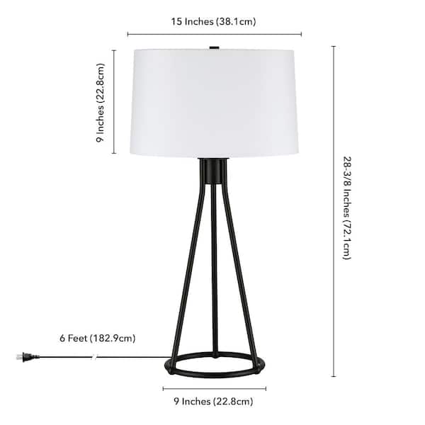 Nova 28 in. Blackened Bronze Tapered Table Lamp