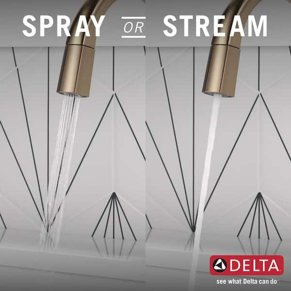 Monrovia Single-Handle Pull Down Sprayer Kitchen Faucet with Touch2O Technology in Lumicoat Champagne Bronze