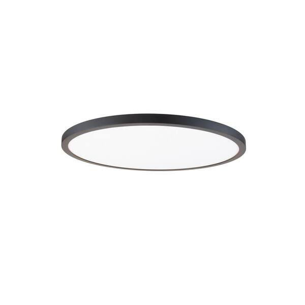 Round 15 in. 1-Light Black LED Flush Mount