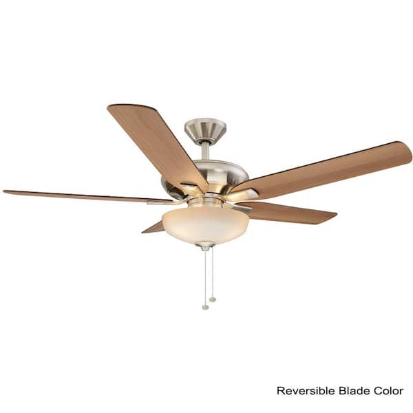 Holly Springs 52 in. LED Indoor Brushed Nickel Ceiling Fan with Light Kit