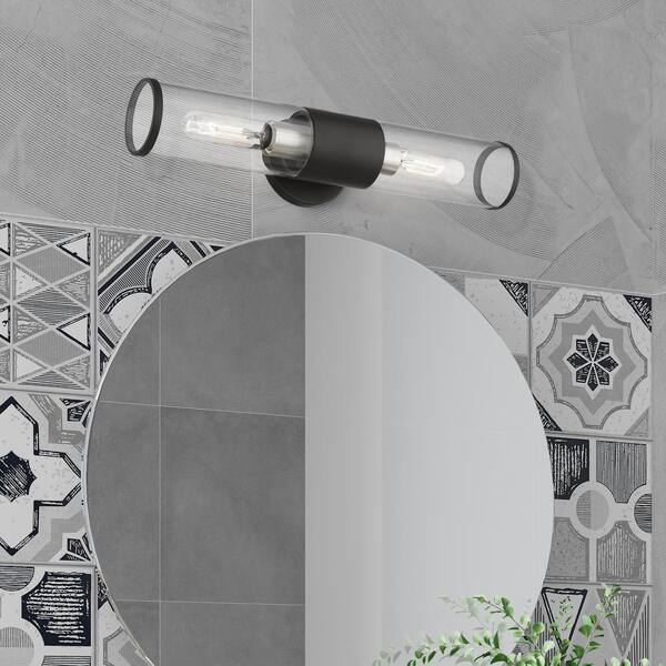 Banca 4.25 in. 2 Light Black Wall Sconce