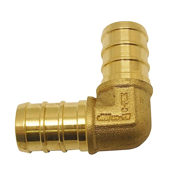 1/2 in. Brass PEX-B Barb 90 Elbow (10-Pack)