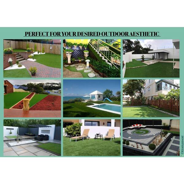 Evergreen Collection 7 ft. x 10 ft. Green Artificial Grass Rug