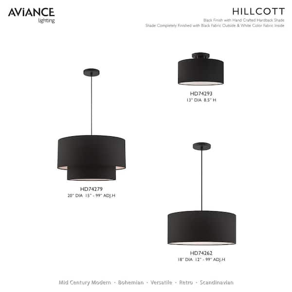 Hillcott 3 Light Black Pendant