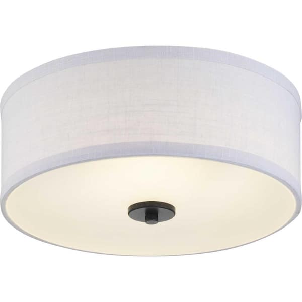 Inspire Collection Graphite Integrated LED Transitional Kitchen Ceiling Light Drum Flush Mount