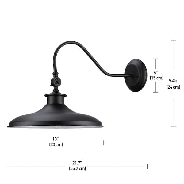 Aedan 1-Light Black Swivel Wall Sconce Light