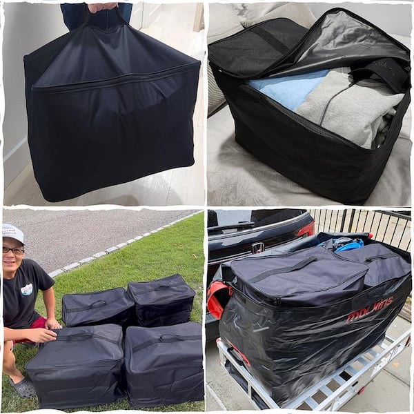 500lb Capacity Rustproof Hitch Mount Cargo Carrier 48inx18inx6in + 15 Cu.ft Waterproof Cargo Bag and Packing Cubes, Red