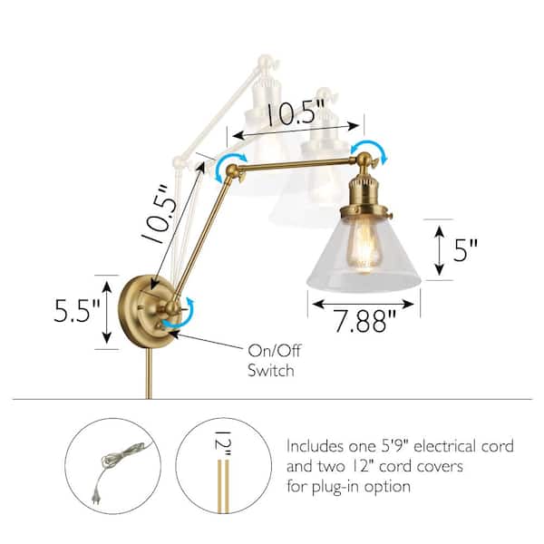 Augustin Wall Mount Sconce in Satin Gold