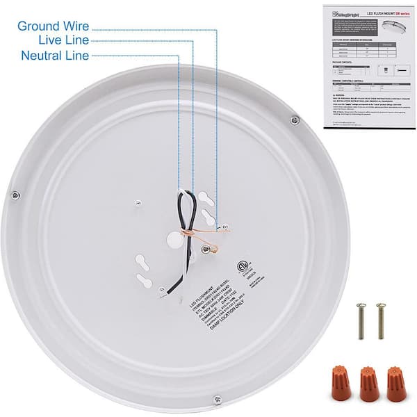 14 in. Silver LED Flush Mount 3000K/4000K/5000K Convertible Ceiling Light Fixture