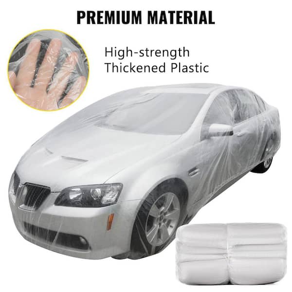Plastic 22 ft. x 12 ft. Car Cover Disposable Car Covers Universal Car Cover Waterproof Dust-Proof Full Cover (10-Pieces)