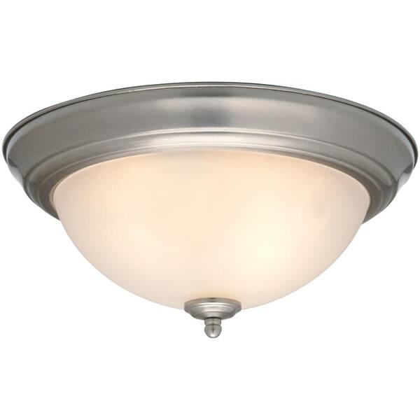 13 in. 2-Light Brushed Nickel Flush Mount (2-Pack)