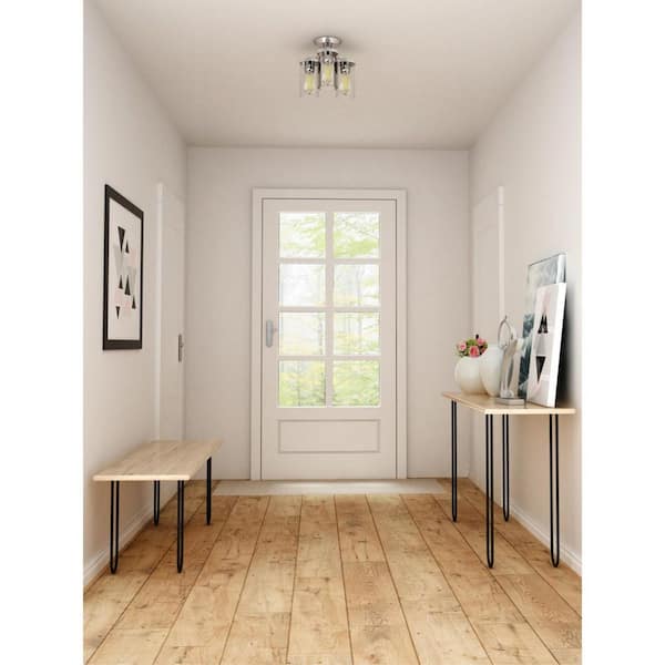 Lassiter 13 in. Brushed Nickel 3-Light Semi-Flush Mount