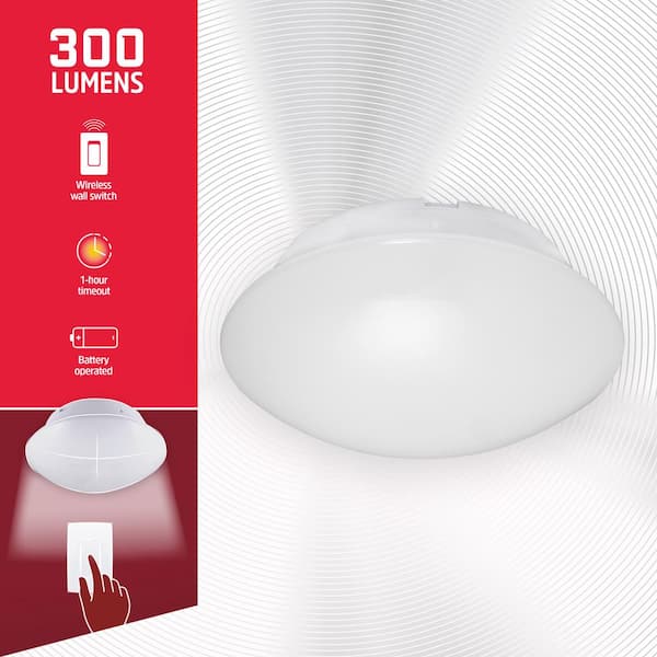 Battery Operated LED Ceiling Night Light Fixture with Remote