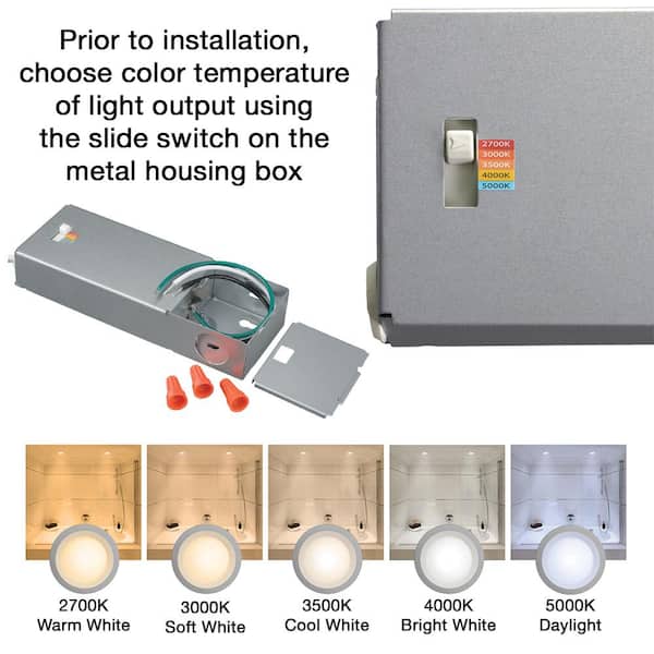 6 in. Adjustable CCT Integrated LED Canless Recessed Light Trim 900 Lumens Kitchen Bathroom Remodel Wet Rated (12-Pack)
