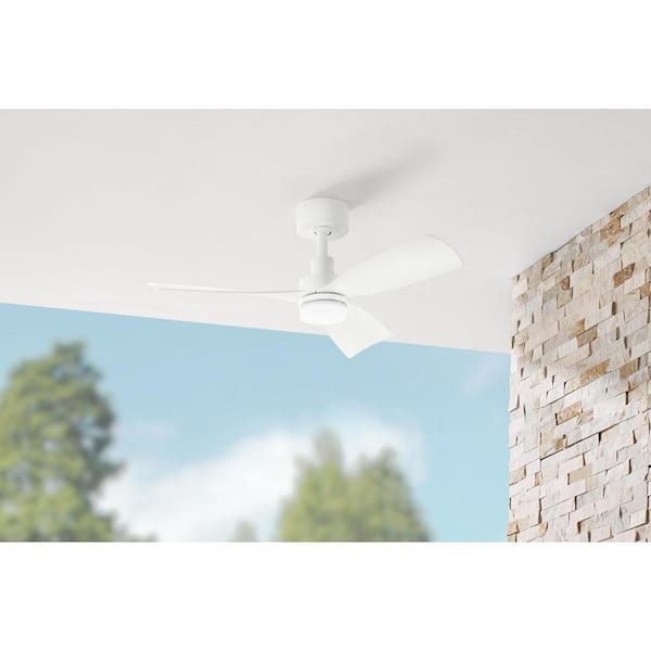 Marlston 36 in. Integrated CCT LED Indoor/Outdoor Ceiling Fan Matte White with Matte White Blades and Remote Control