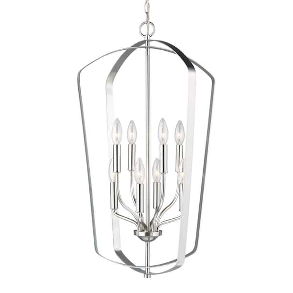 Romee 8-Light Brushed Nickel Transitional Pendant