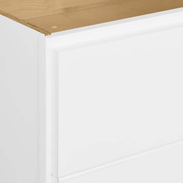Avondale 36 in. W x 24 in. D x 34.5 in. H Ready to Assemble Plywood Shaker Drawer Base Kitchen Cabinet in Alpine White
