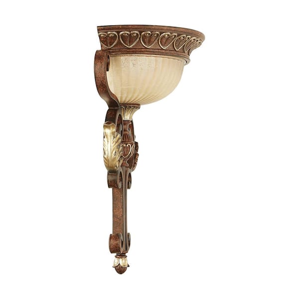 Villa Verona 1 Light Verona Bronze with Aged Gold Leaf Accents Wall Sconce