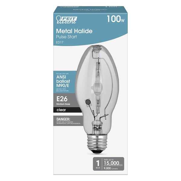100-Watt ED17 Shape Clear Metal Halide High Intensity Discharge E26 Medium Base HID Light Bulb (1-Bulb)