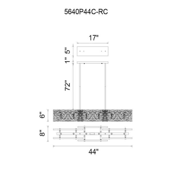 Wilma 6 Light Down Chandelier With Chrome Finish