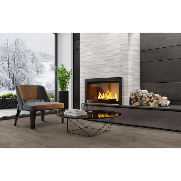 White Oak 3D Ledger Panel 6 in. x 24 in. Honed Marble Wall Tile (6 sq. ft./Case)