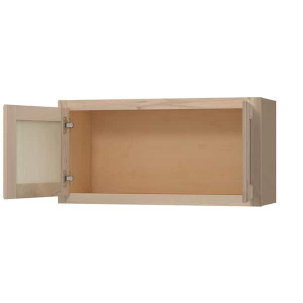 30 in. W x 12 in. D x 12 in. H Assembled Wall Bridge Kitchen Cabinet in Unfinished with Recessed Panel