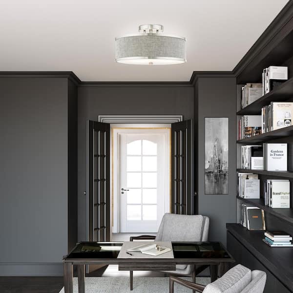 Park Ridge 3 Light Brushed Nickel Semi Flush Mount