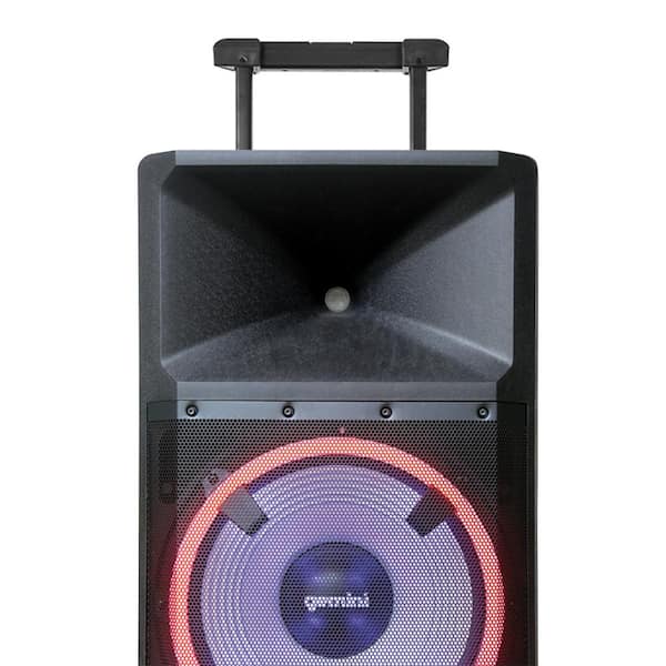 Ultra-Powerful Bluetooth 2,200-Peak-Watt Speaker with Party Lights, Built-in Media Player, Microphone and Stand