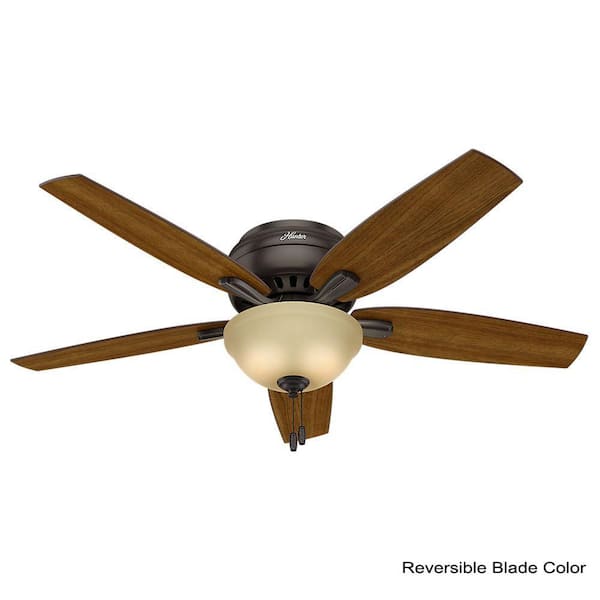 Newsome 52 in. Indoor Premier Bronze Bowl Light Kit Low-Profile Ceiling Fan