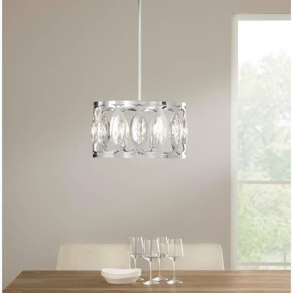 Westchester 4-Light Polished Chrome Round Drum Pendant Light