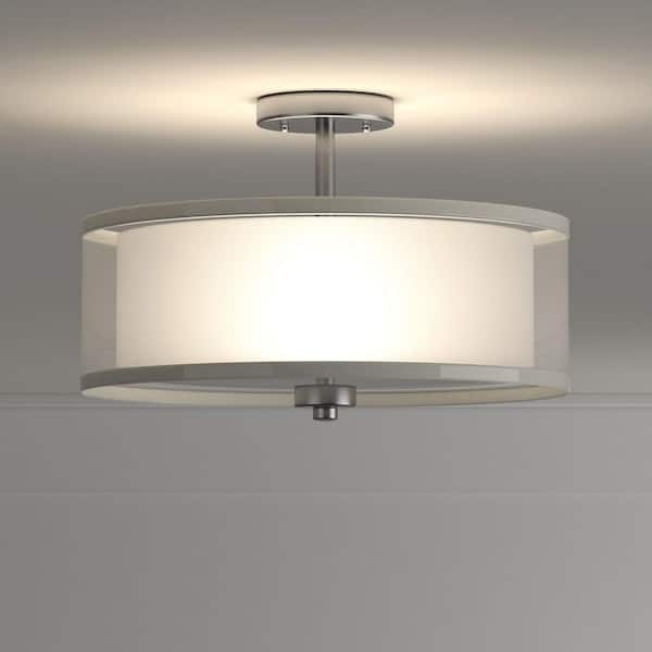 Parsons Studio 3-Light Brushed Nickel Semi-Flush Mount Light