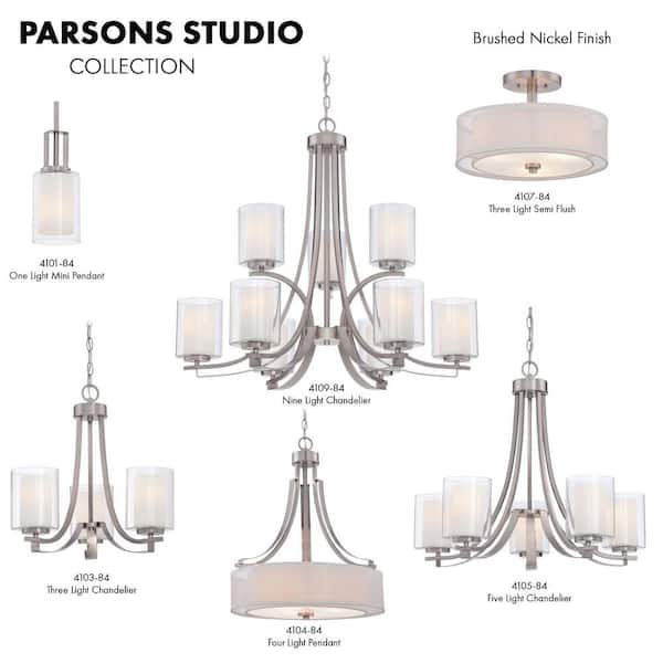 Parsons Studio 1-Light Brushed Nickel Mini Pendant