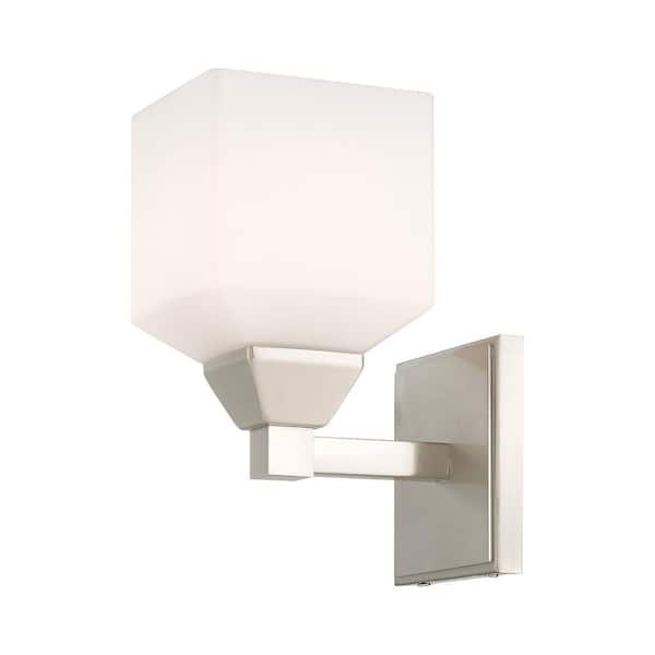 Aragon 1 Light Brushed Nickel Wall Sconce