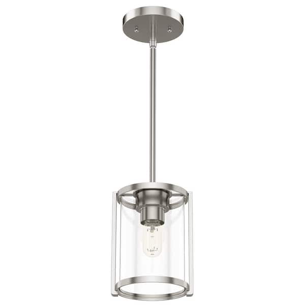 Astwood 1 Light Brushed Nickel Mini Pendant with Glass Shade Kitchen Light