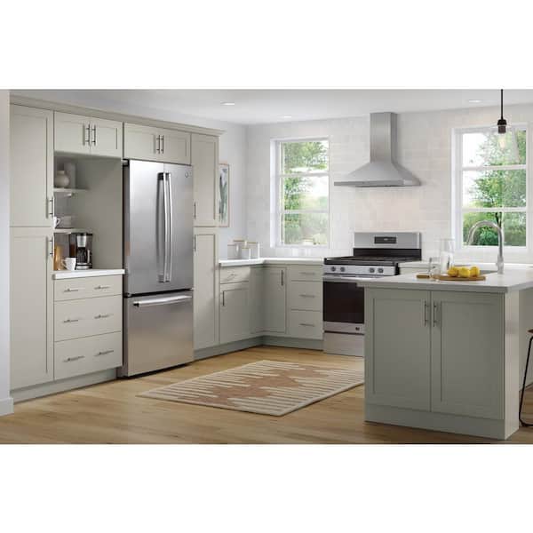 Westfield Dusk Gray Shaker Stock Assembled Wall Kitchen Cabinet (24 in. W x 12 in. D x 36 in. H)