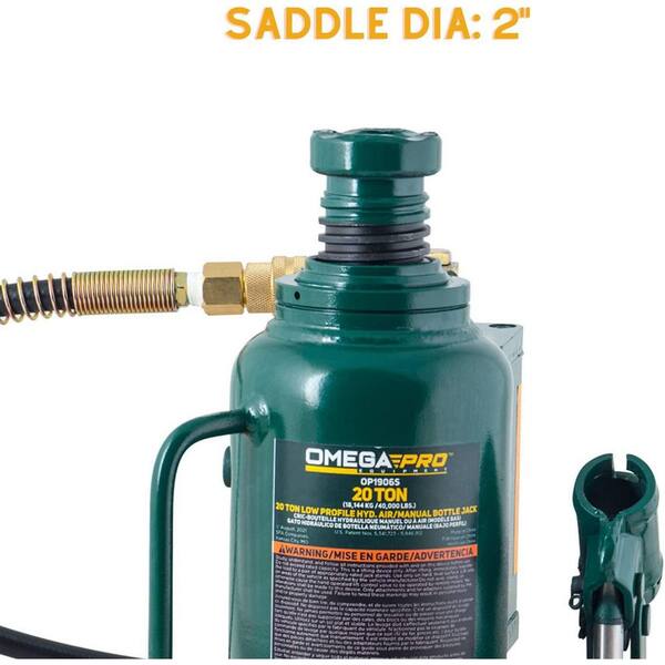 20-Ton Air Hydraulic Bottle Jack with Manual Hand Pump