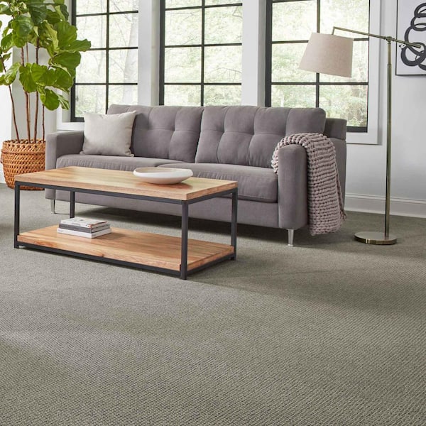 Katama II  - Grey Flannel - Gray 30.7 oz. Triexta Pattern Installed Carpet