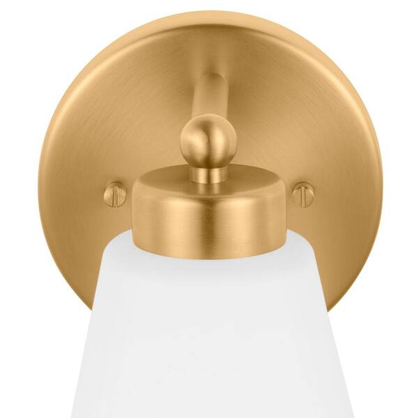 Eastburn 1-Light Gold Wall Sconce with Frosted Glass Shade