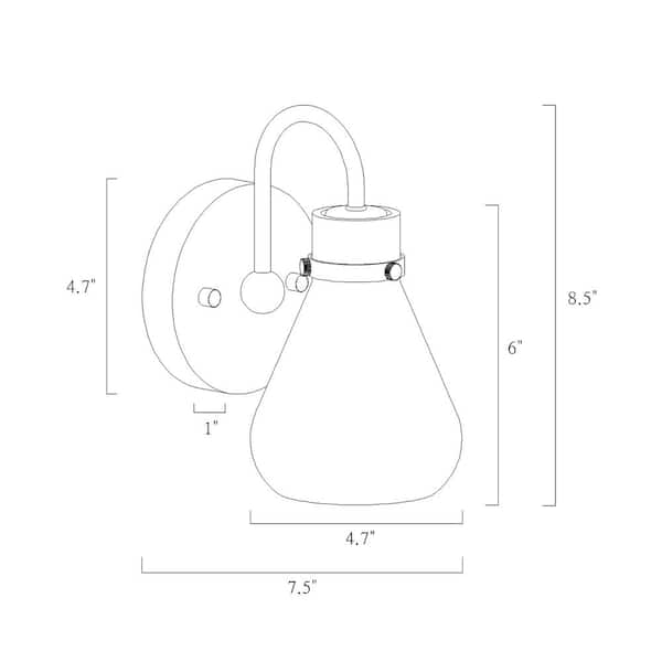 Modern Teardrop Bedroom Wall Light(s) 1-Light Brass Wall Sconce Lighting Bathroom Wall Light(s) with Clear Glass Shade