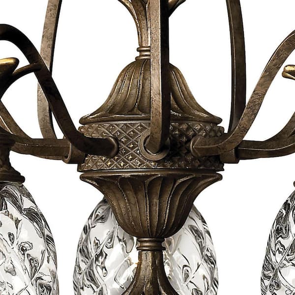 Plantation 5-Light Pearl Bronze Shaded Chandelier