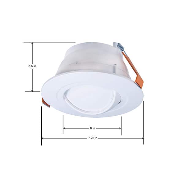 RA 6 in. Adjustable CCT Canless IC Rated Dimmable Indoor, Outdoor Integrated LED Recessed Light Kit