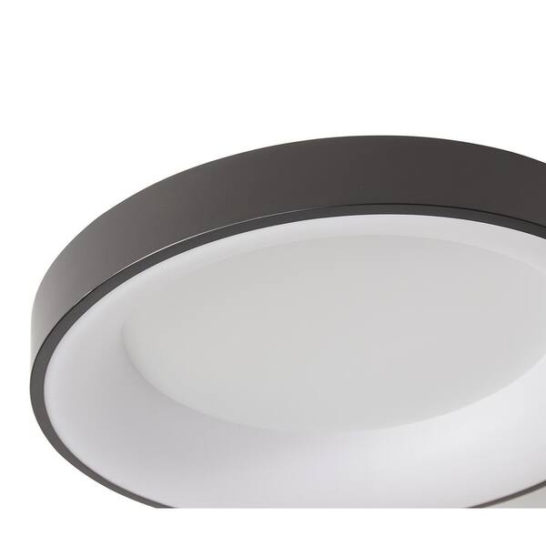 19.68 in. 1-Light Black Creative Design Simple Circle 27-Watt Integrated LED Flush Mount Light Ceiling