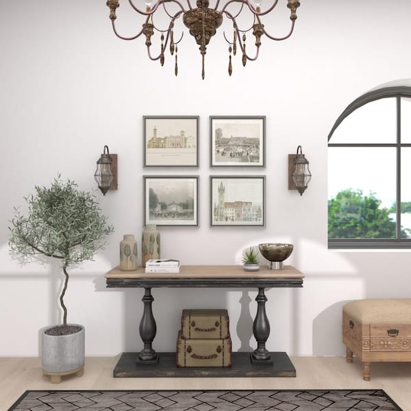 17 in. Brown Metal Battery Operated Task and Reading Table Lamp with Included Fixed LED Light