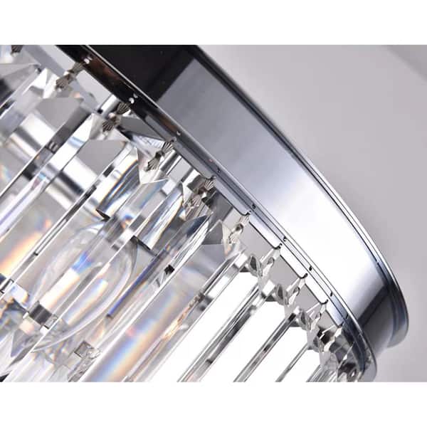 Annapolis 7-Light Chrome/Clear Unique Tiered Chandelier with Crystal Accents