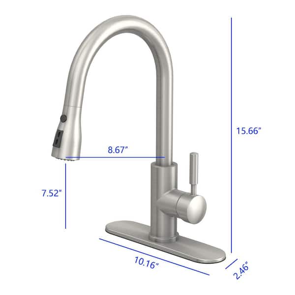 Garrick Single-Handle Pull-Down Sprayer Kitchen Faucet in Brushed Nickel